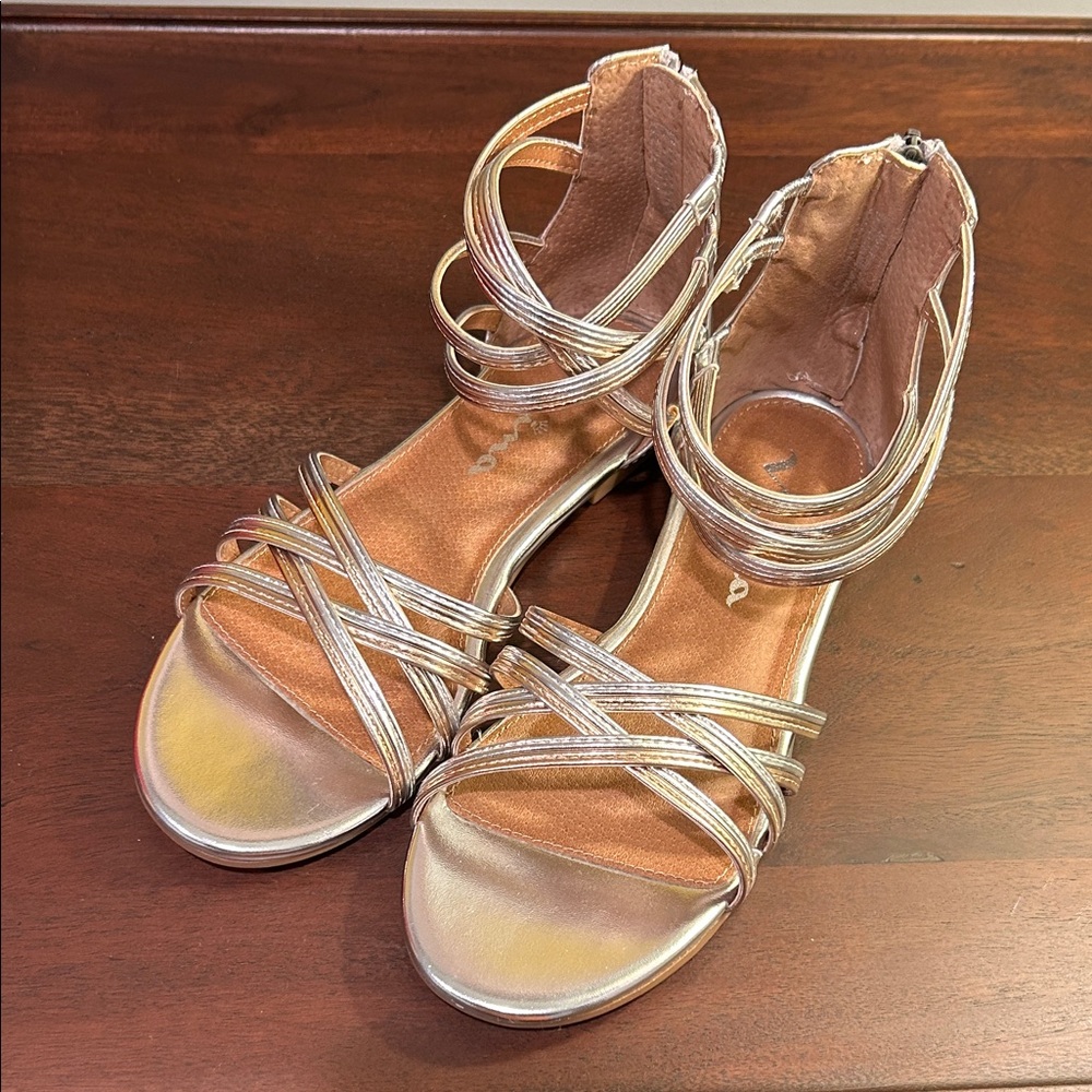 Elegant Silver Strappy Sandals
